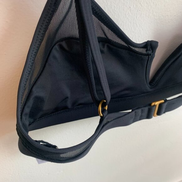 NWOT L*Space Black Ribbed & Mesh Sadie Bikini Top - Picture 10 of 10